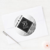 Elegant 70th Platinum Wedding Jubileum Ronde Sticker (Envelop)