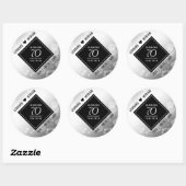 Elegant 70th Platinum Wedding Jubileum Ronde Sticker (Vel)