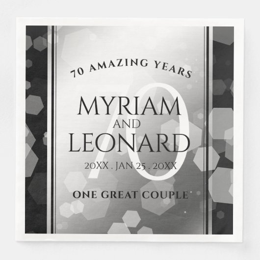 Elegant 70th Platinum Wedding Jubileum Servet (Voorkant)