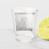 Elegant 70th Platinum Wedding Jubileum Shot Glas (Achterkant)