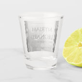 Elegant 70th Platinum Wedding Jubileum Shot Glas (Achterkant)