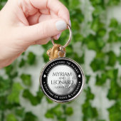 Elegant 70th Platinum Wedding Jubileum Sleutelhanger (Hand)