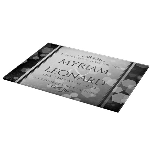 Elegant 70th Platinum Wedding Jubileum Snijplank (Hoek)