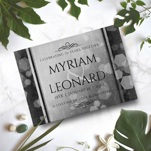 Elegant 70th Platinum Wedding Jubileum Snijplank