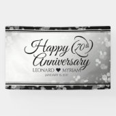 Elegant 70th Platinum Wedding Jubileum Spandoek (Horizontaal)