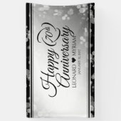 Elegant 70th Platinum Wedding Jubileum Spandoek (Verticaal)