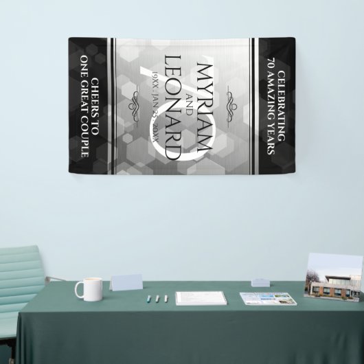Elegant 70th Platinum Wedding Jubileum Spandoek (Beurs)