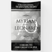 Elegant 70th Platinum Wedding Jubileum Spandoek (Verticaal)