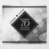 Elegant 70th Platinum Wedding Jubileum Sparkling Wijnetiket (Enkel label)