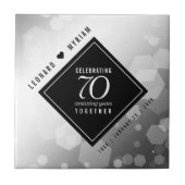 Elegant 70th Platinum Wedding Jubileum Tegeltje (Voorkant)
