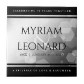 Elegant 70th Platinum Wedding Jubileum Tegeltje (Voorkant)