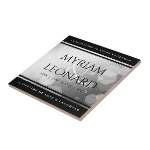 Elegant 70th Platinum Wedding Jubileum Tegeltje