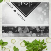 Elegant 70th Platinum Wedding Jubileum Theedoek (Gevouwen)