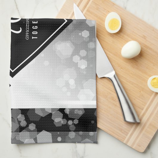 Elegant 70th Platinum Wedding Jubileum Theedoek (Quarter Fold)