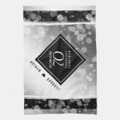 Elegant 70th Platinum Wedding Jubileum Theedoek (Verticaal)