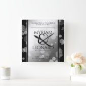 Elegant 70th Platinum Wedding Jubileum Vierkante Klok (Huis)