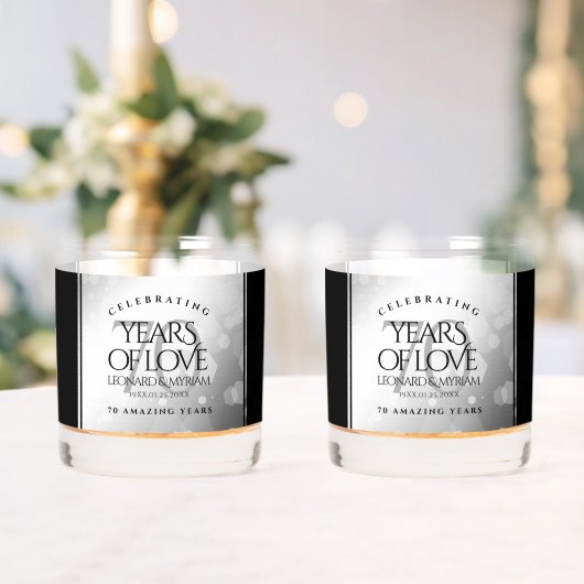 Elegant 70th Platinum Wedding Jubileum Whisky Glas (Insitu (Huwelijk))