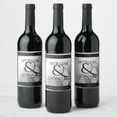 Elegant 70th Platinum Wedding Jubileum Wijn Etiket (Flessen)