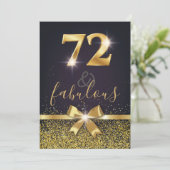 Elegant 72 & Fabulous Gold Glitter 72e verjaardag Kaart (Staand voorkant)