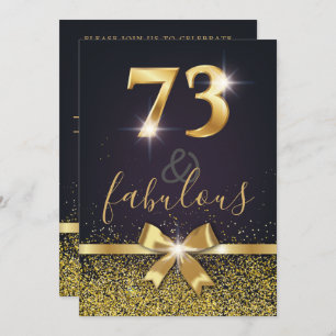 Elegant 73 & Fabulous Gold Glitter 73rd Birthday Kaart