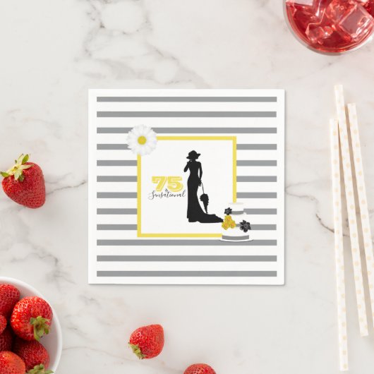 Elegant 75 & SENSATIONAL 75th Birthday Party Servet (Insitu)