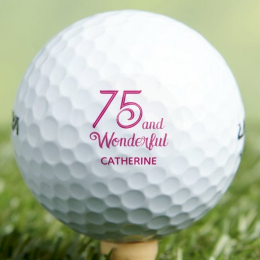 Elegant 75e cadeau voor tante – Pink Script Design Golfballen