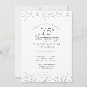 Elegant 75e huwelijksjubileum confetti kaart