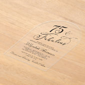 Elegant 75e verjaardagsfeestje acryl uitnodigingen (Laagn)