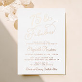 Elegant 75e verjaardagsfeestje folie uitnodiging