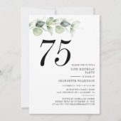 Elegant 75e verjaardagsfeestje kaart (Voorkant)