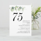 Elegant 75e verjaardagsfeestje kaart (Staand voorkant)