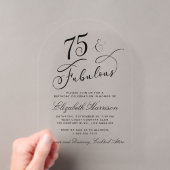 Elegant 75e verpartijfeest acryl uitnodigingen (Insitu (Draagbaar))