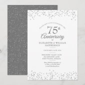 Elegant 75ste bruiloft Jubileum Confetti Kaart (Voorkant / Achterkant)