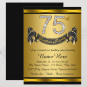 Elegant 75ste verjaardagsfeestje kaart (Voorkant / Achterkant)