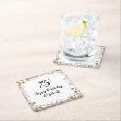 Elegant 75th Birthday Gold Sequin Birthday Party Kartonnen Onderzetters (Insitu)
