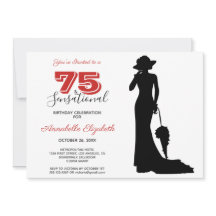 Elegant 75th Birthday Red/Black 75 & SENSATIONAL I