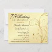 Elegant 75th Birthday Surprise Party-uitnodigingen Kaart (Voorkant)