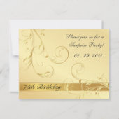 Elegant 75th Birthday Surprise Party-uitnodigingen Kaart (Achterkant)