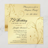 Elegant 75th Birthday Surprise Party-uitnodigingen Kaart (Voorkant / Achterkant)