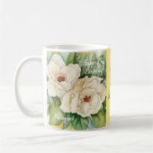 Elegant 75th Birthday Yellow Floral Magnolia Name Koffiemok (Links)