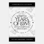 Elegant 75th Diamond Bruiloft Jubileum Acryl Bord (Voorkant)