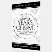 Elegant 75th Diamond Bruiloft Jubileum Acryl Bord (Hoek)