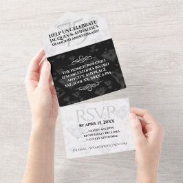 Elegant 75th Diamond Bruiloft Jubileum All In One Uitnodiging