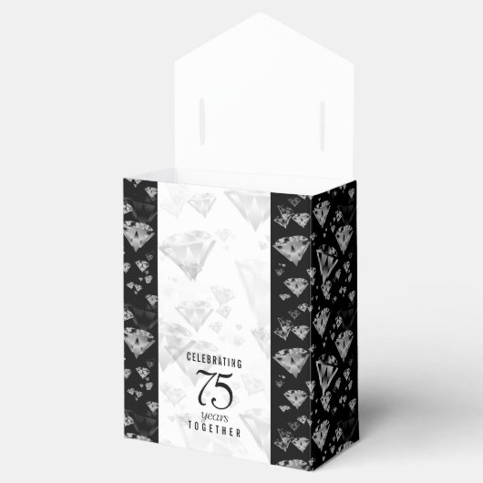 Elegant 75th Diamond Bruiloft Jubileum Bedankdoosjes (Geopend)