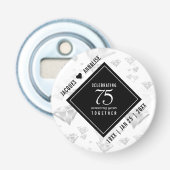 Elegant 75th Diamond Bruiloft Jubileum Button Flesopener (Voorkant)
