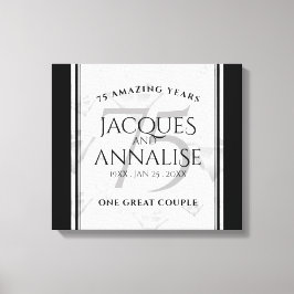 Elegant 75th Diamond Bruiloft Jubileum Canvas Afdruk