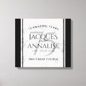 Elegant 75th Diamond Bruiloft Jubileum Canvas Afdruk (Voorkant)