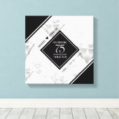 Elegant 75th Diamond Bruiloft Jubileum Canvas Afdruk (Insitu (Houten vloer))