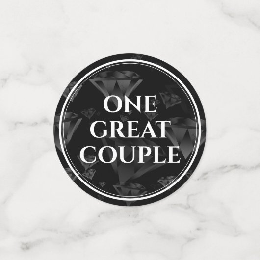 Elegant 75th Diamond Bruiloft Jubileum Confetti (Kleine voorkant)