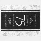 Elegant 75th Diamond Bruiloft Jubileum Fleece Deken (Voorkant (Horizontaal))